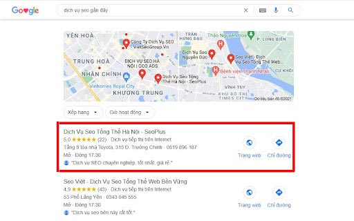 Dịch vụ seo google maps